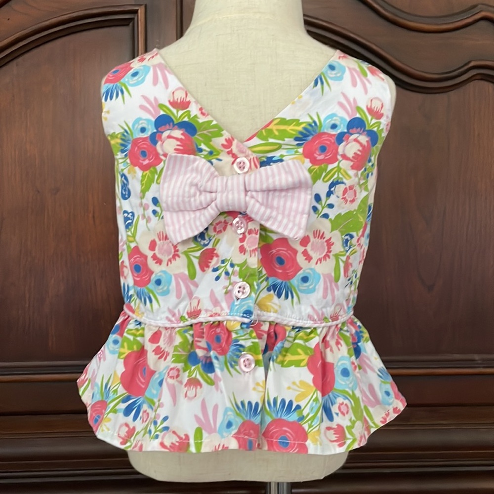 Ruffle Butts Floral Peplum Top 18-24M Toddler Girl Bow Back Boutique Shirt